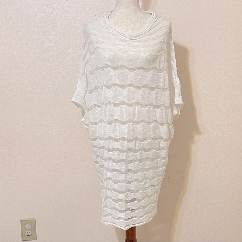 OSKA White Semi Sheer Lagenlook Tunic Size 2 (8/10) Viscose Blend